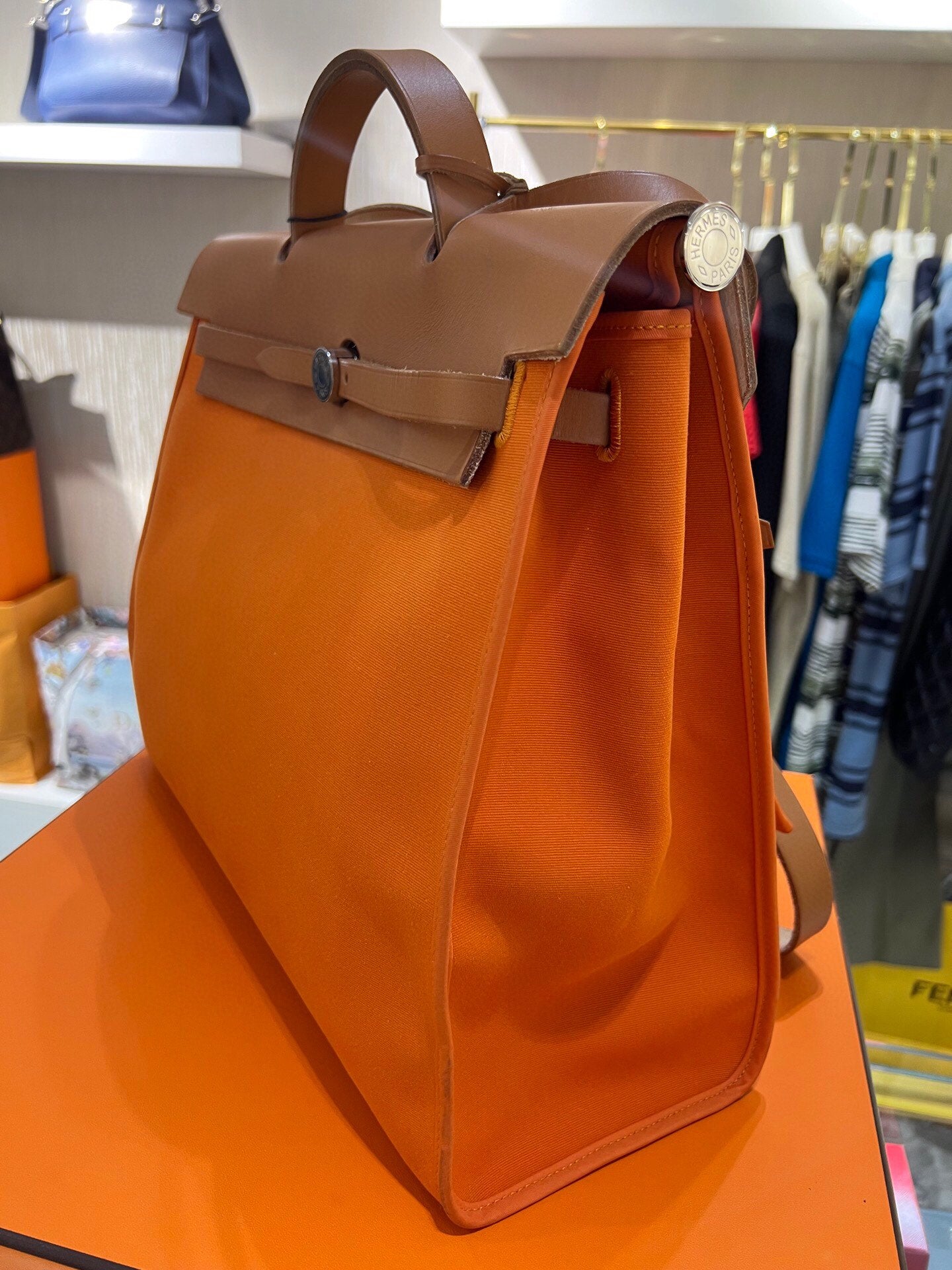 Preloved Hermes orange herbag