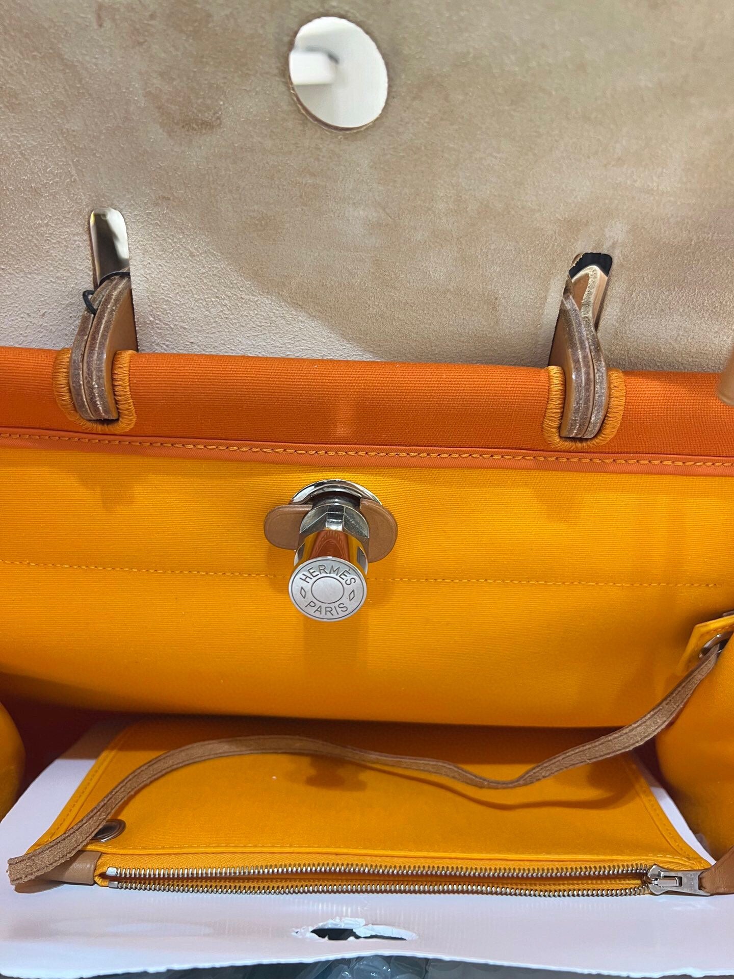 Preloved Hermes orange herbag