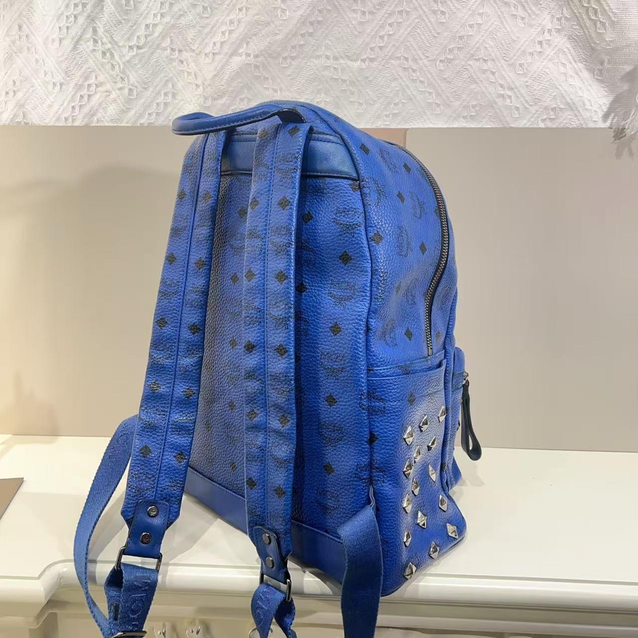 MCM blue backpack