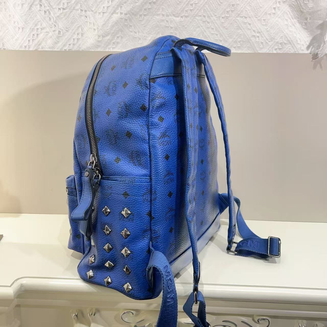 MCM blue backpack