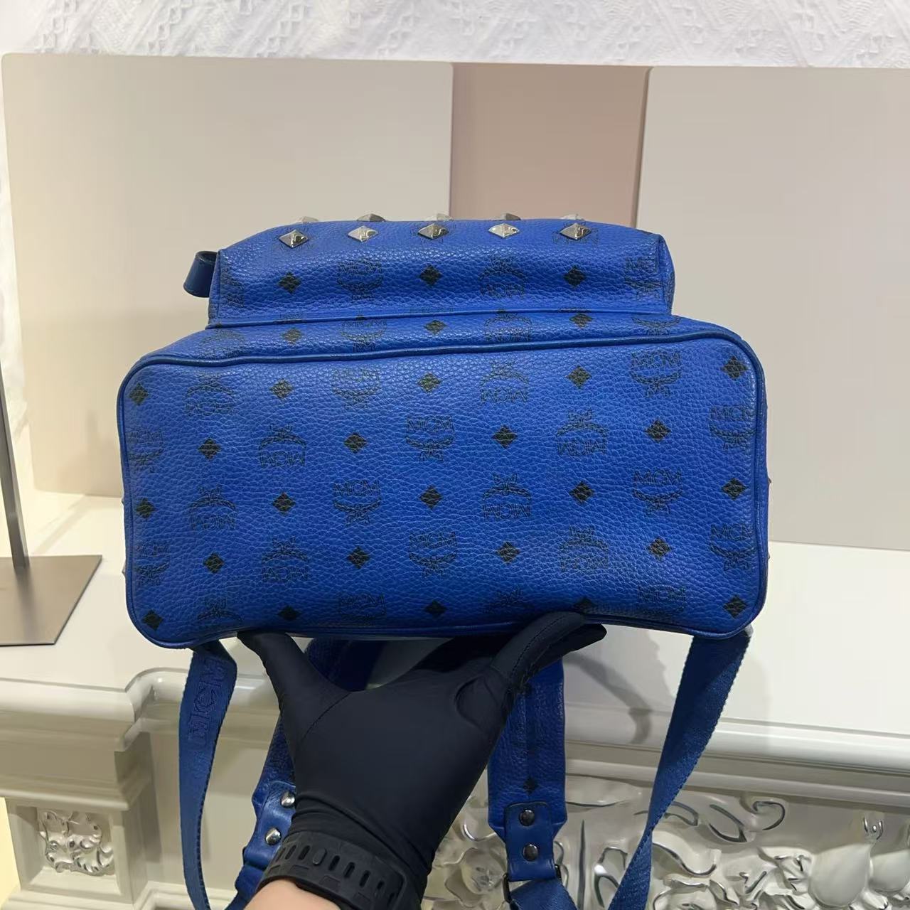 MCM blue backpack