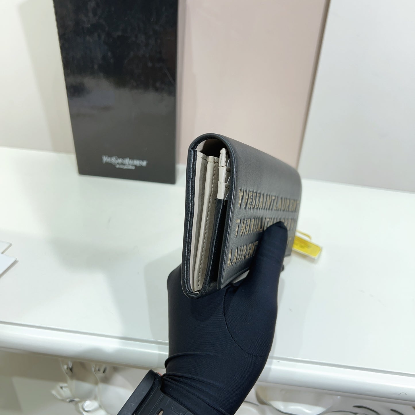 YSL black wallet