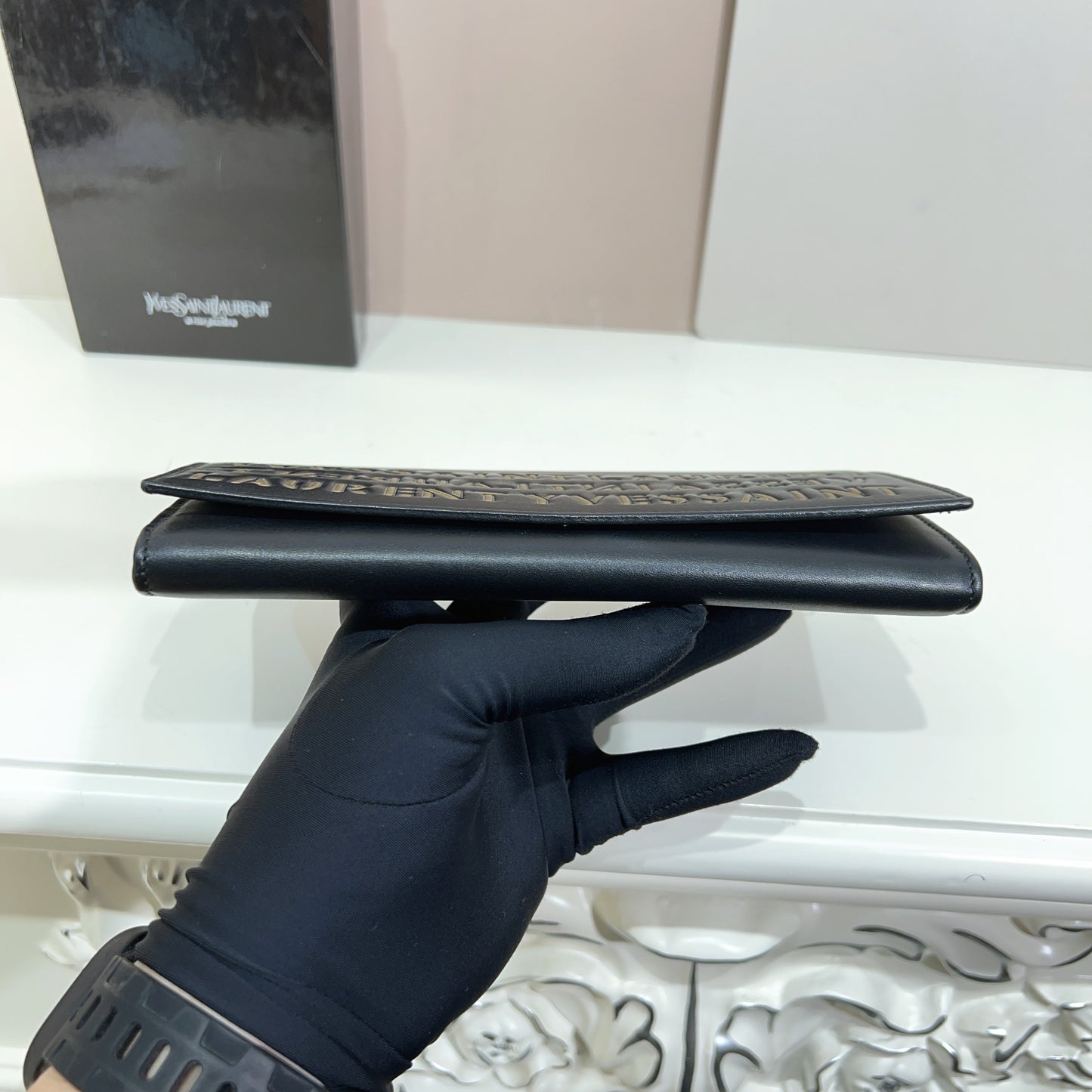 YSL black wallet