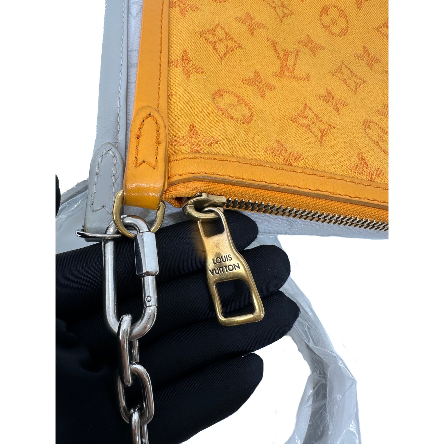 Preloved Louis Vuitton Iv Monogram Antartica Double Flat Messenger Bag Gray Crossbody