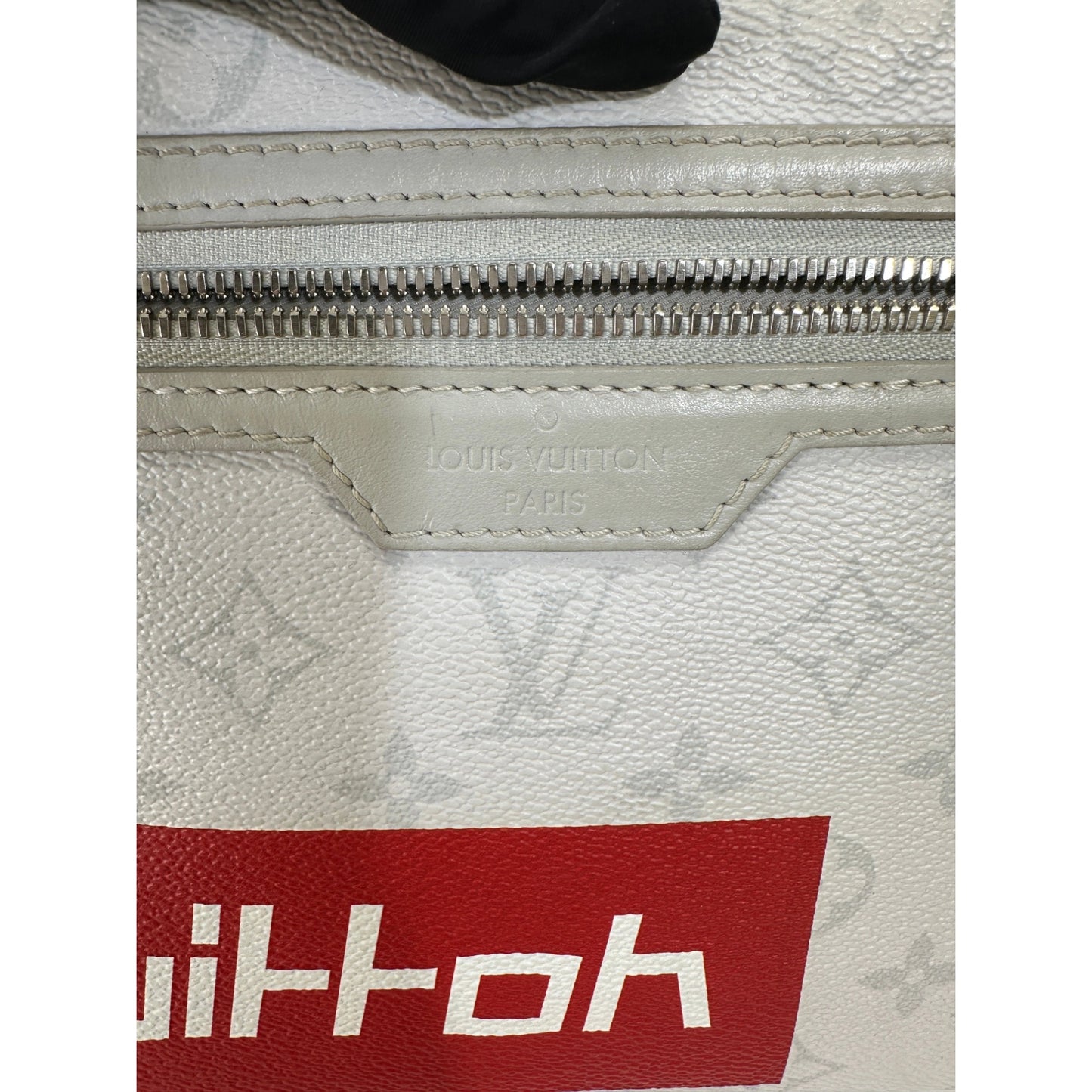 Preloved Louis Vuitton Iv Monogram Antartica Double Flat Messenger Bag Gray Crossbody