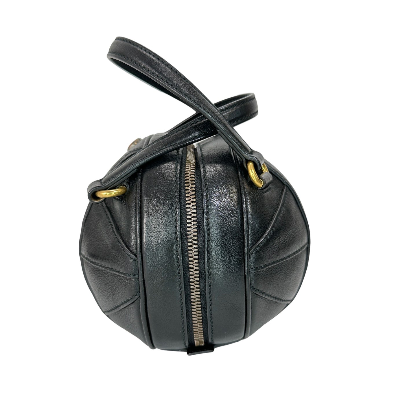 GUCCI Energy Mini Tifosa Basketball Shaped Shoulder Bag Black