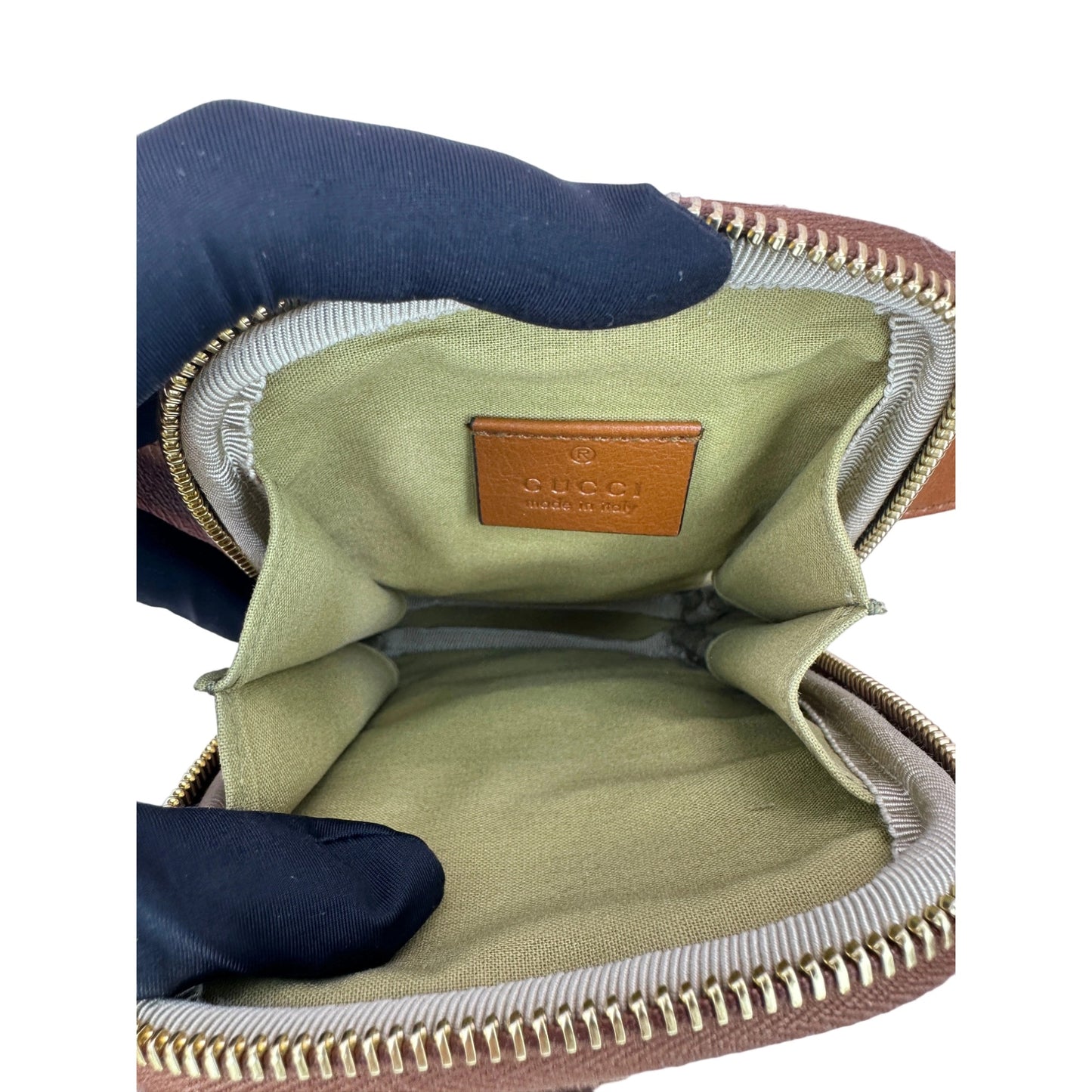 Preloved Gucci Ophidia stripe canvas waist belt bag
