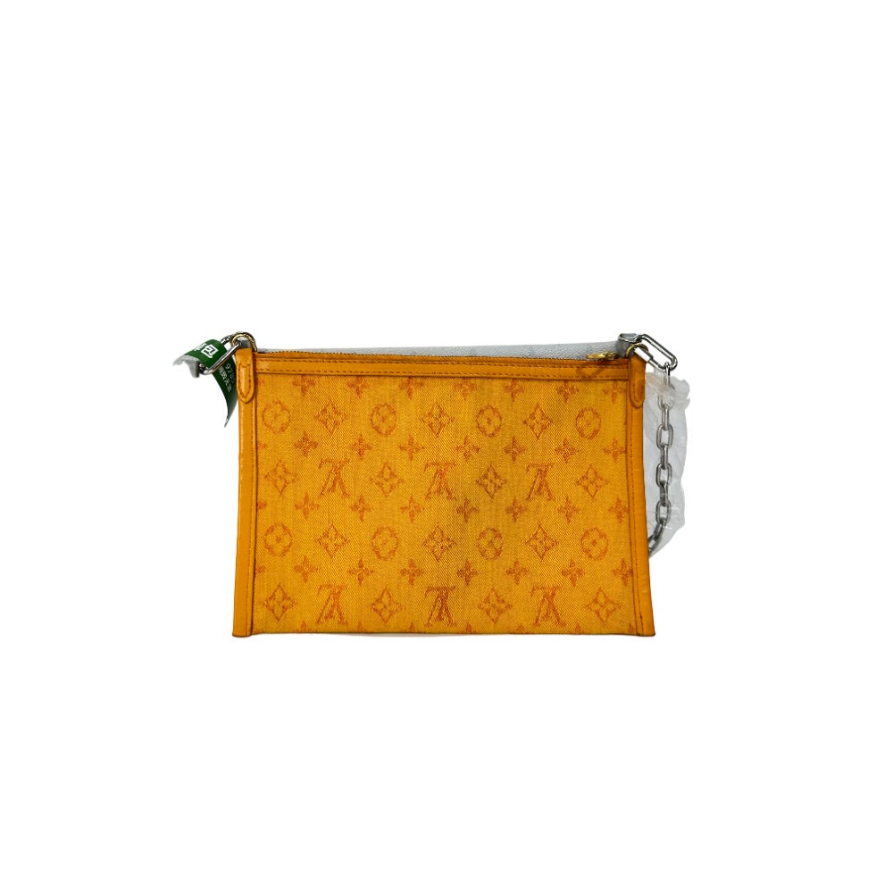 Preloved Louis Vuitton Iv Monogram Antartica Double Flat Messenger Bag Gray Crossbody